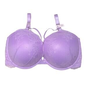 Victoria's Secret Very Sexy Strappy Lace Push-Up Bra Silky Lilac Size 36G